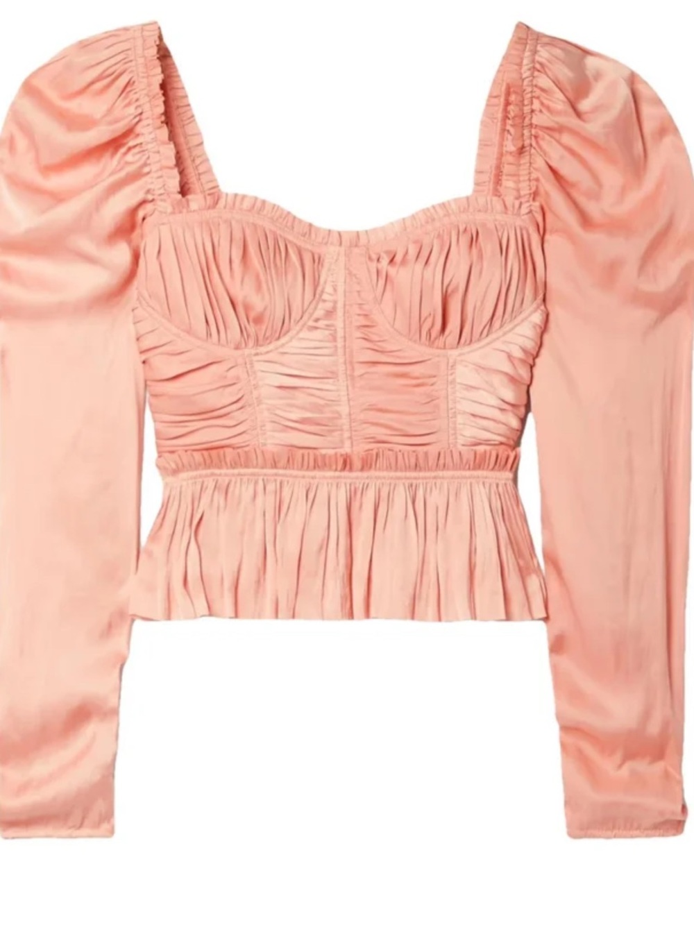 Ulla Johnson Satin Ruched Peplum Corset Top - Size 4